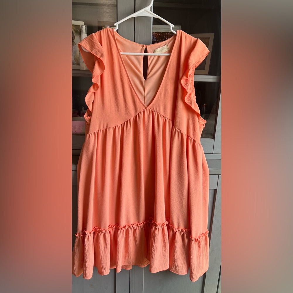 Coral Babydoll Dress